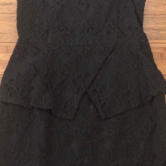 Black Lace Peplum Dress - Picture 2 of 5